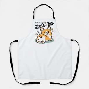 Delantal Pero primero, Nap - Personalizado de Corgi Butt