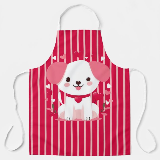 Delantal Perro adorable a rayas (Anverso)