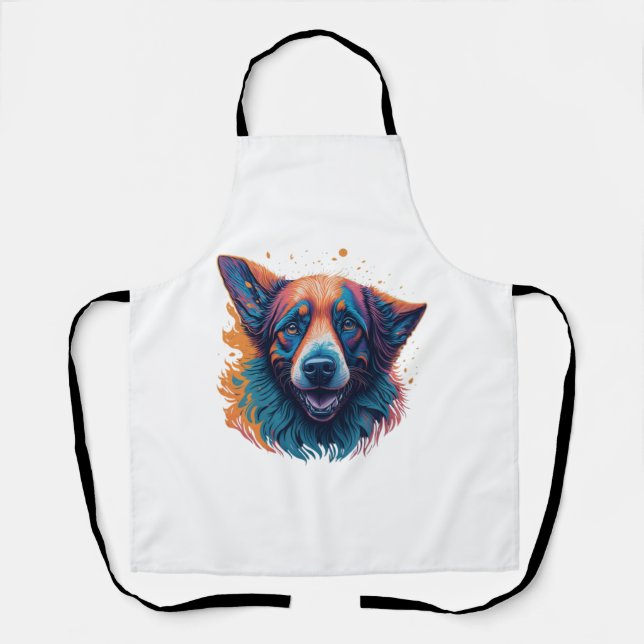 Delantal Perro adorable colorido (Anverso)