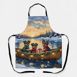 Delantal Perro Affenpinscher Navidad Barco Fiesta