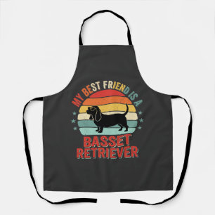 Delantal Perro Basset Retriever Atardecer Retro
