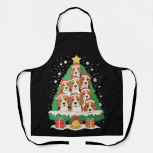 Delantal Perro Beagle Árbol de Navidad Xmas Familia Vacacio