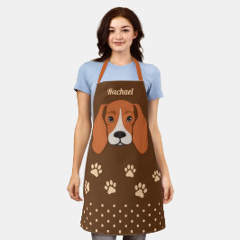 Delantal Perro Beagle Cute Cara Nombre Personalizado Apron