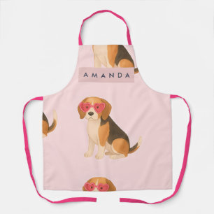 Delantal Perro Beagle de Moda Personalizado con Gafas de Co