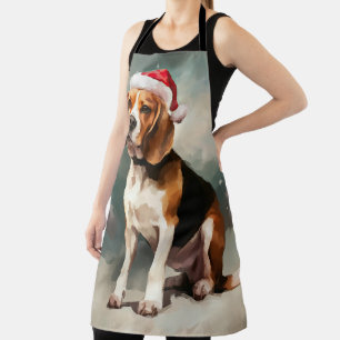 Delantal Perro Beagle en la Navidad de la Nieve 