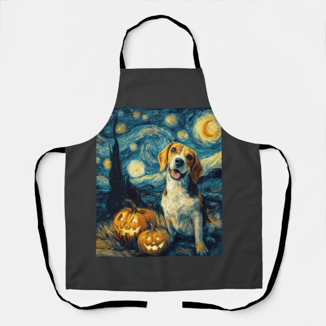 Delantal Perro beagle lindo Halloween Jack O Lantern Calaba (Anverso)