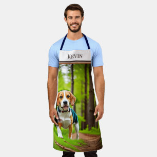 Delantal Perro Beagle Rústico Corriendo en Woods