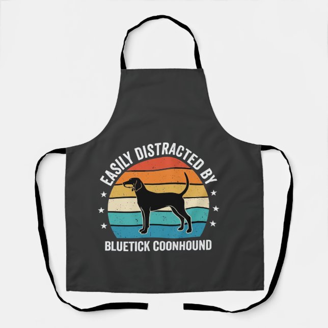 Delantal Perro Bluetick Coonhound Atardecer Retro (Anverso)