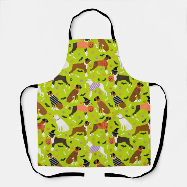 Delantal Perro Boxer de Halloween (Anverso)