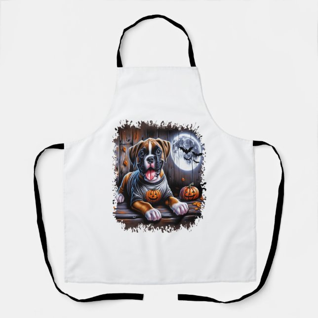 Delantal Perro Boxer Halloween (Anverso)