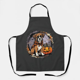 Delantal Perro Boxer Halloween Calabaza Sublimación