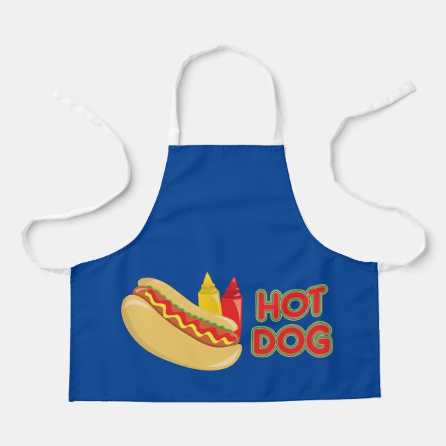 Delantal Perro caliente con mostaza y Ketchup (Anverso)