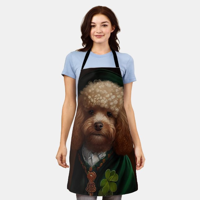 Delantal Perro Caniche con Ropa del Día de San Patricio (Gastado)