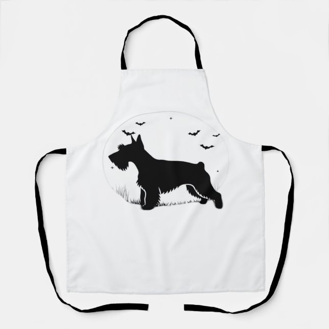 Delantal Perro Cesky Terrier - Colas de silueta de luna de  (Anverso)