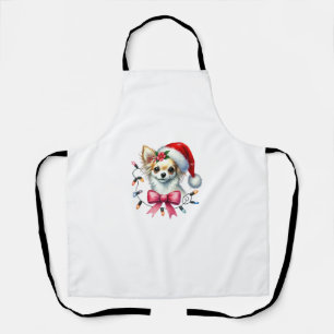 Delantal Perro Chihuahua con Navidades de Coquette Bow coin