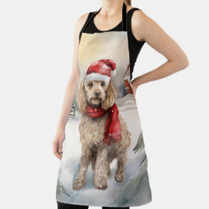 Delantal Perro Cockapoo en Navidades de nieve