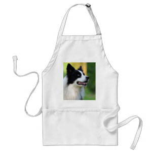 Delantal Perro collie de borde blanco y negro