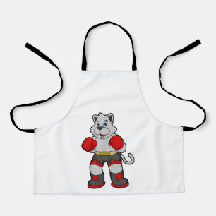 Delantal Perro como boxeador con guantes de boxeo