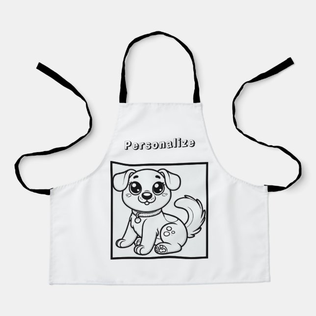 Delantal Perro con Cuta de Color personalizado (Anverso)