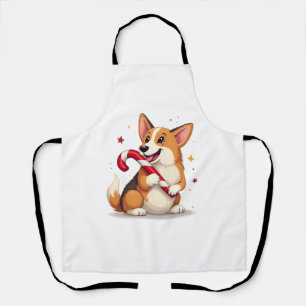 Delantal Perro Corgi Candy Cane Joy