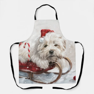 Delantal Perro Coton De Tulear Navidad Festiva