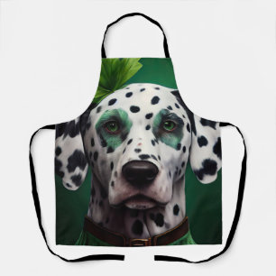 Delantal Perro dalmatiano con vestido del Día de San Patric