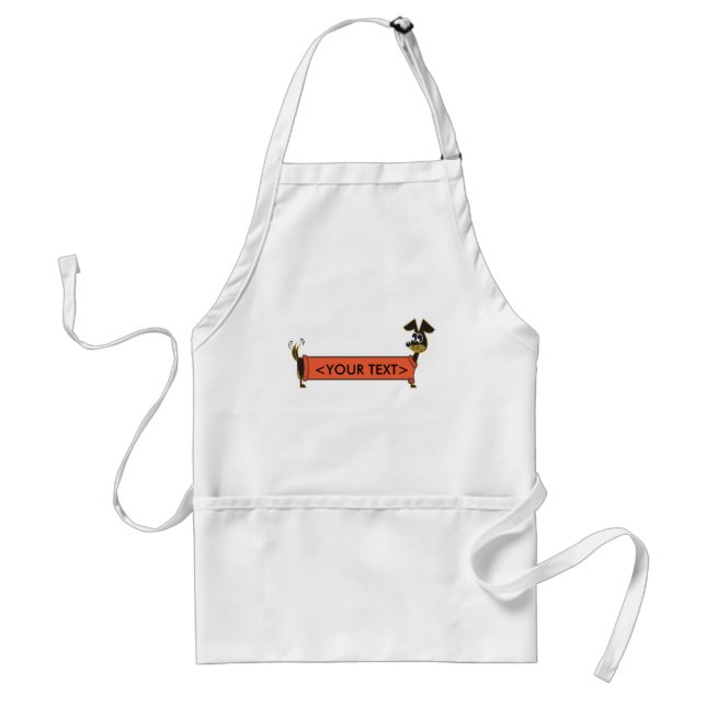 Delantal Perro Daschund Personalizable, <YOUR TEXT> (Frente)