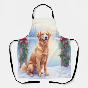 Delantal Perro de Agua de Chesapeake en Navidad junto al La