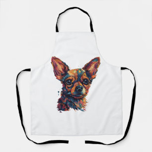 Delantal Perro de arte geométrico chihuahua Mosaic