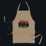 Delantal Perro de barbacoa personalizado para hombres<br><div class="desc">Guay personalizable BBQ apron para hombres Su nombre BBQ y parrilla. Personalizable por nombre. Una idea de regalo para el Día del Nacimiento o del Padre. Hagan que los padres,  tíos,  los abuelos pasen a los orgullosos chefs.</div>