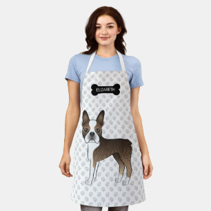 Delantal Perro de dibujos animados Boston Terrier atigrado 