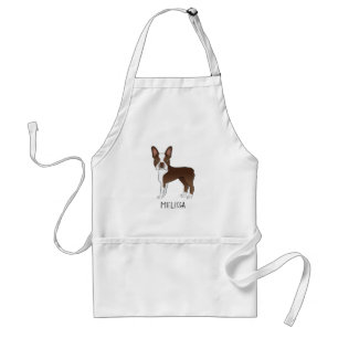 Delantal Perro De Dibujos Animados Boston Terrier Marrón Y