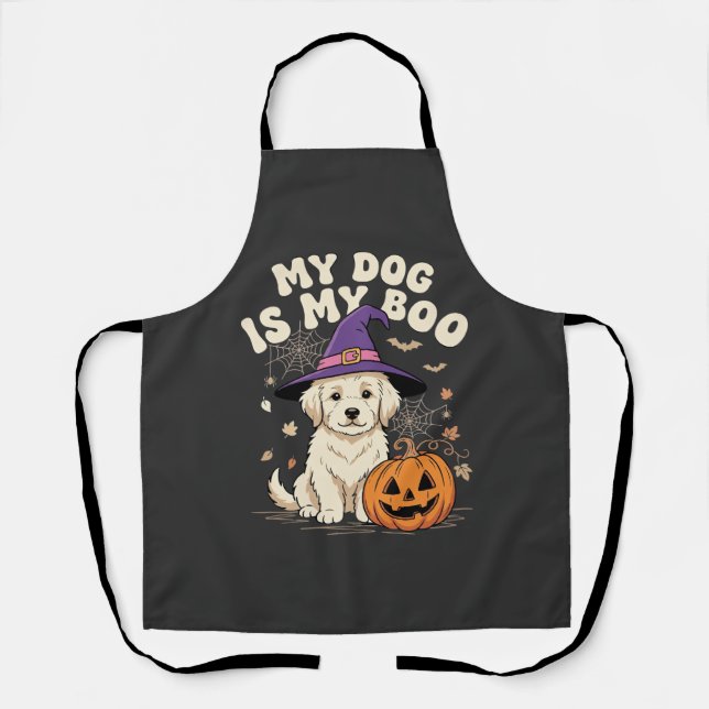 Delantal Perro de Halloween Mi perro es mi novio (Anverso)