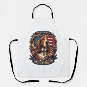 Delantal Perro de lealtad Basset Hound Bandera americana Es