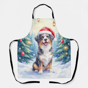 Delantal Perro de montaña Entlebucher Bosque nevado Santa