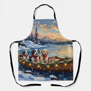 Delantal Perro de pastor inglés antiguo Navidad Barco Fiest