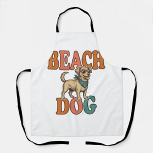 Delantal Perro de Playa Grabado Vintage Diseño Gráfico_1