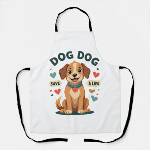 Delantal Perro De Rescate Vintage Lindo Salva Una Vida Cach