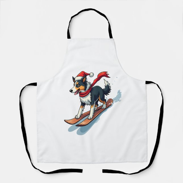Delantal Perro del Snowboarder de Frontera Collie (Anverso)