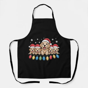 Delantal Perro divertido de Navidad Retriever Dorado