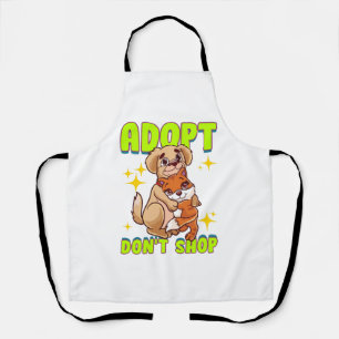 Delantal Perro gato lindo Adopta No Comprar