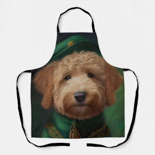 Delantal Perro Goldendoodle con vestido del Día de San Patr