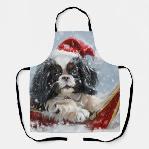 Delantal Perro Japonés Chin Navideño Festivo