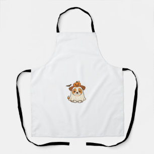 Delantal Perro Kawaii de Halloween � Calabaza Fantasma Pega