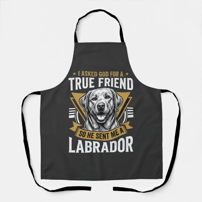 Delantal Perro Labrador amigo verdadero (Anverso)