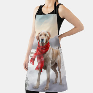 Delantal Perro Labrador en Navidad con Nieve