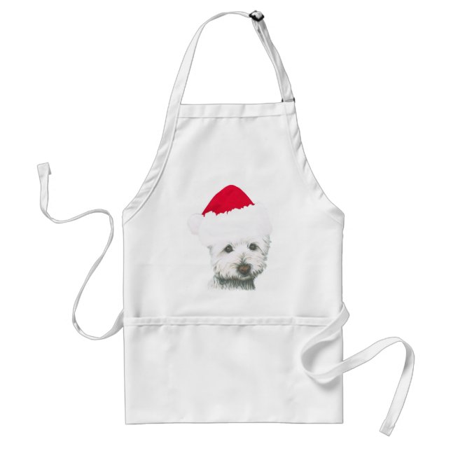 Delantal Perro lindo de Westie del navidad (Frente)