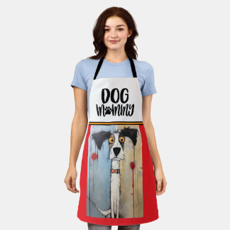 Delantal Perro Mami Rojo y Amarillo Doggie Apron