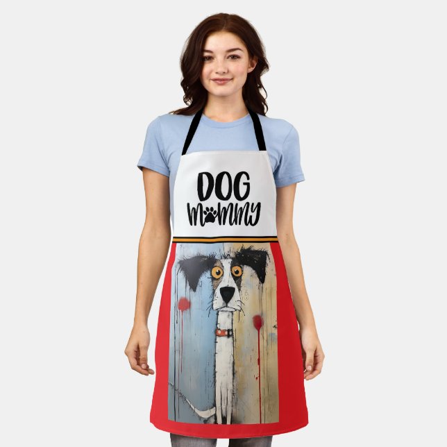 Delantal Perro Mami Rojo y Amarillo Doggie Apron (Gastado)