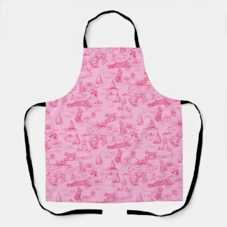 Delantal Perro Marino Toile Rosa 